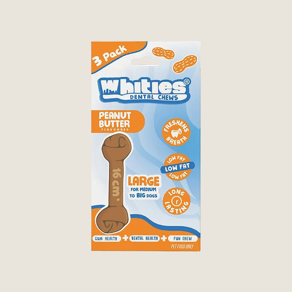 Whities Peanut Butter Dental Bone Large 3pk