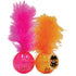 SCREAM LATTICE BALL w/FEATHER LOUD ORANGE & PINK 2PK - 16.5cm