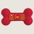 Red bone-shaped toy with JW logo on a white background