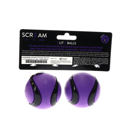 Scream ELITE BALL Loud Purple & Black 2pk - Medium 6cm