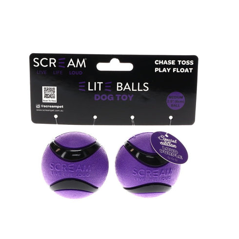 Scream ELITE BALL Loud Purple & Black 2pk - Medium 6cm