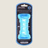 Blue dog chew toy with packaging on a white background