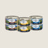A variety pack of ZIWI Peak wet cat food featuring six 85g cans in three flavors: Beef, Chicken, and Lamb. Each flavor is labeled with distinct colors and images, showcasing the premium ingredients for feline nutrition.