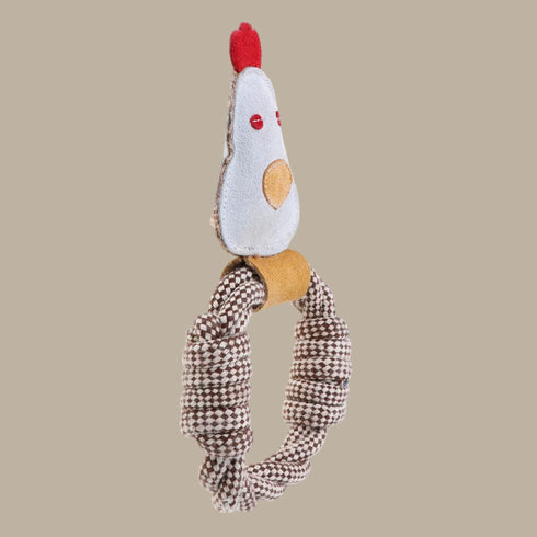 Country Tails Chicken ROPE RING Dog Toy