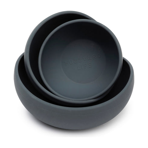 FUZZYARD LIFE SILICONE BOWL - SLATE GREY