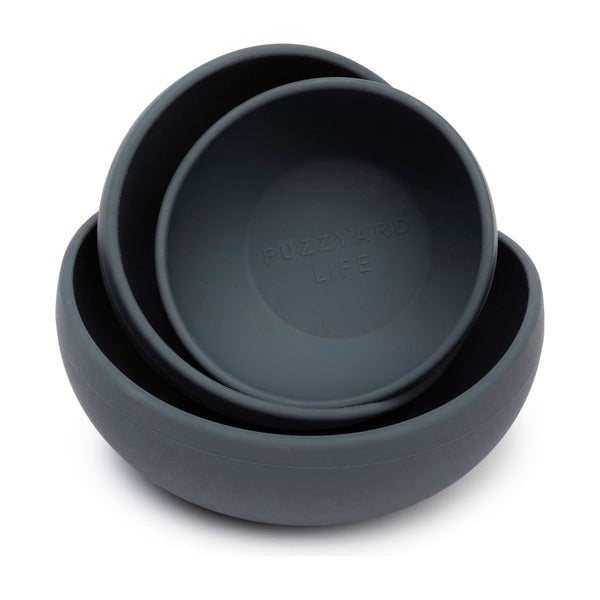 FUZZYARD LIFE SILICONE BOWL - SLATE GREY
