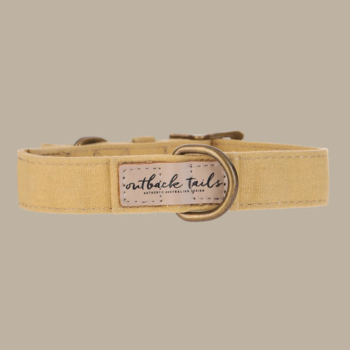 Outback Tails Waxed Canvas Dog Collar - Gold