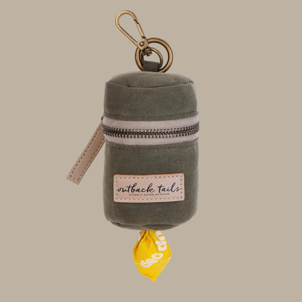 Outback Tails Waxed Canvas Pick-Up Bag Holder - Green