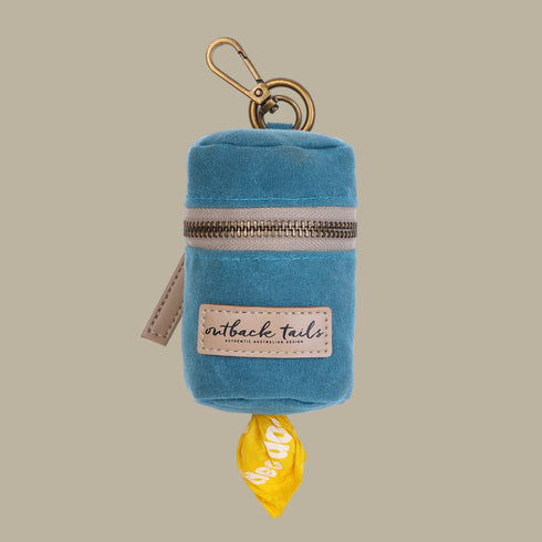 Outback Tails Waxed Canvas Pick-Up Bag Holder - Blue