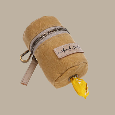 Outback Tails Waxed Canvas Pick-Up Bag Holder - Gold