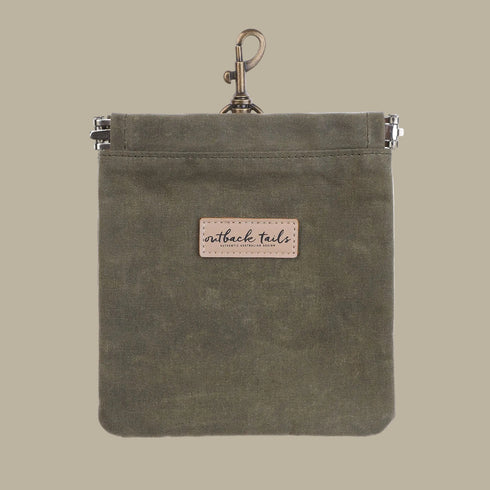 Outback Tails Waxed Canvas Treat Pouch - Green