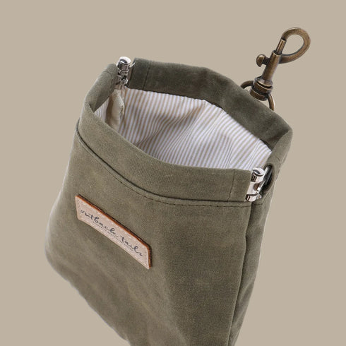 Outback Tails Waxed Canvas Treat Pouch - Green