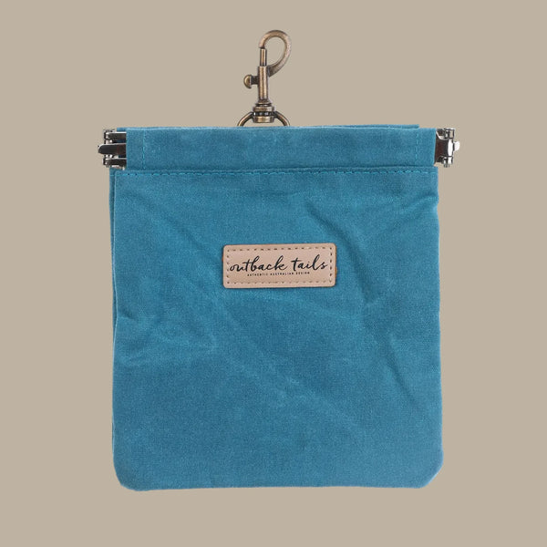 Outback Tails Waxed Canvas Treat Pouch - Blue