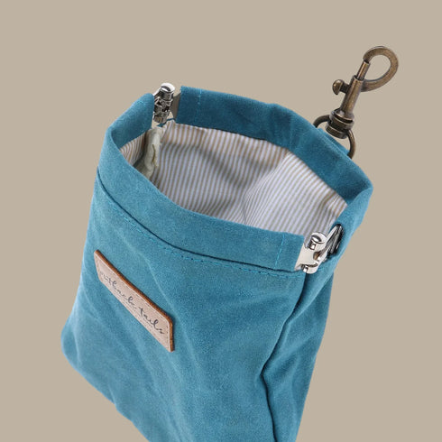 Outback Tails Waxed Canvas Treat Pouch - Blue