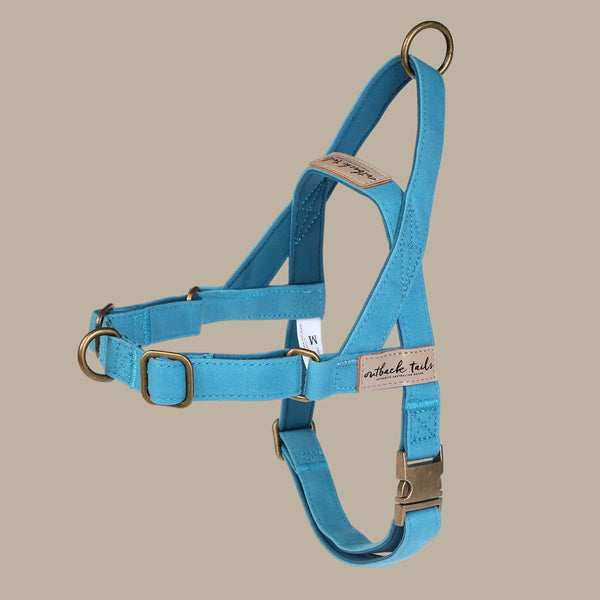 Outback Tails WAXED CANVAS Dog Harness - Blue