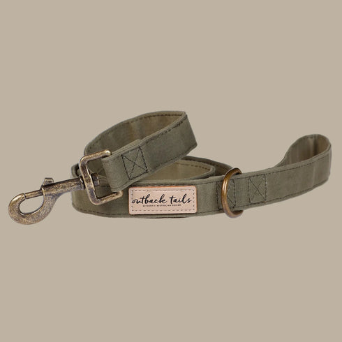 Outback Tails Waxed Canvas Dog Lead - Green