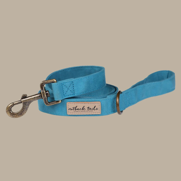 Outback Tails Waxed Canvas Dog Lead - Blue