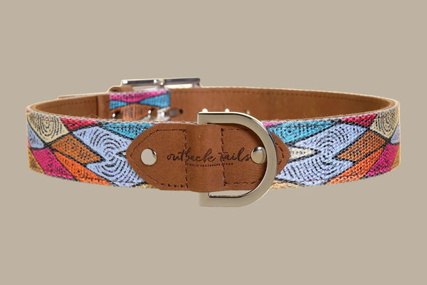 Outback Tails Leather Dog Collar - Sand Dunes