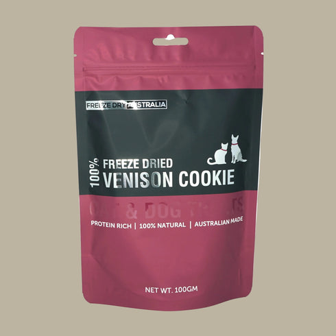 Freeze Dried Venison Cookie β Lean Novel Protein Crunchy Treat