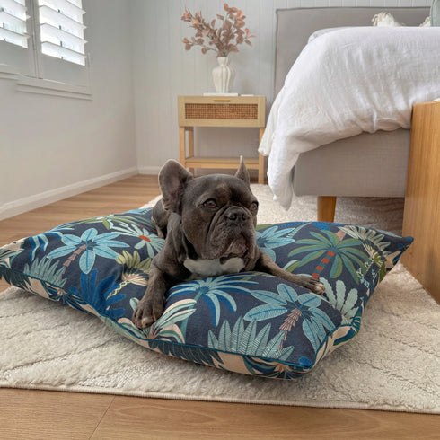 Indie Boho Prestige Palms Linen Blend Pet Bed