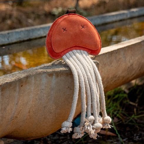 Georgie Paws JOE JELLYFISH Dog Toy - OCHRE