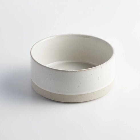 ANIMALS IN CHARGE DOG WATER BOWL WHITE STONEWARE