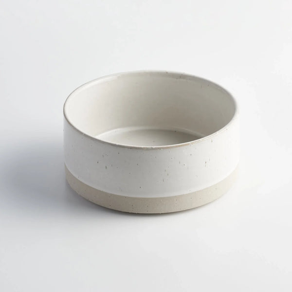 ANIMALS IN CHARGE DOG WATER BOWL WHITE STONEWARE