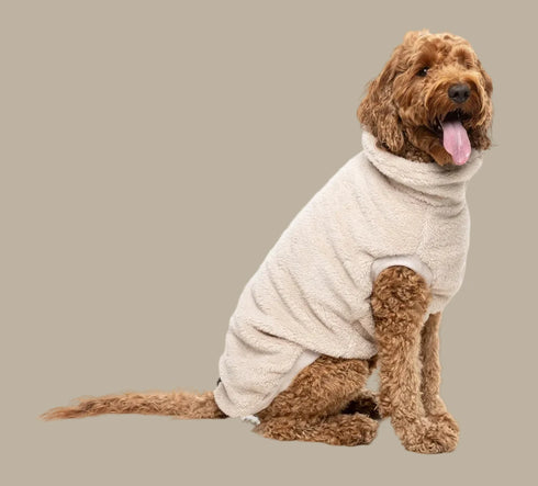 Fuzzyard Turtle Teddy Sweater 2026 – Ultra-Soft Teddy Fleece Dog Jumper - Beige