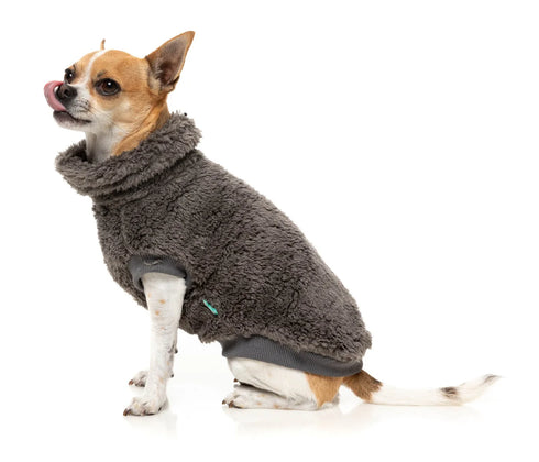 Fuzzyard Turtle Teddy Sweater 2026 – Ultra-Soft Teddy Fleece Dog Jumper - Gunmetal Grey