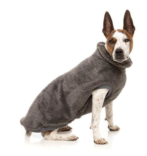 Fuzzyard Turtle Teddy Sweater 2026 – Ultra-Soft Teddy Fleece Dog Jumper - Gunmetal Grey