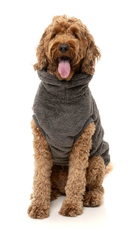 Fuzzyard Turtle Teddy Sweater 2026 – Ultra-Soft Teddy Fleece Dog Jumper - Gunmetal Grey